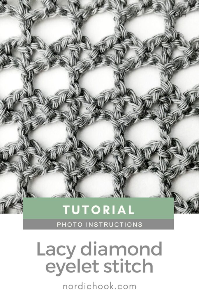 Crochet stitch tutorial: Lacy diamond eyelet stitch