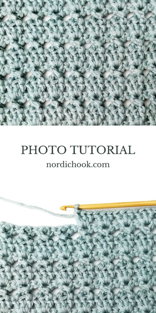 Crochet stitch tutorial: Shell and treble crochet cross stitch