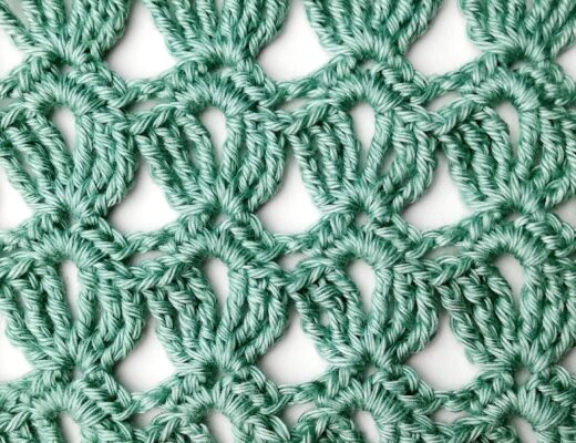 Crochet stitch tutorial: Large stacked mussel stitch