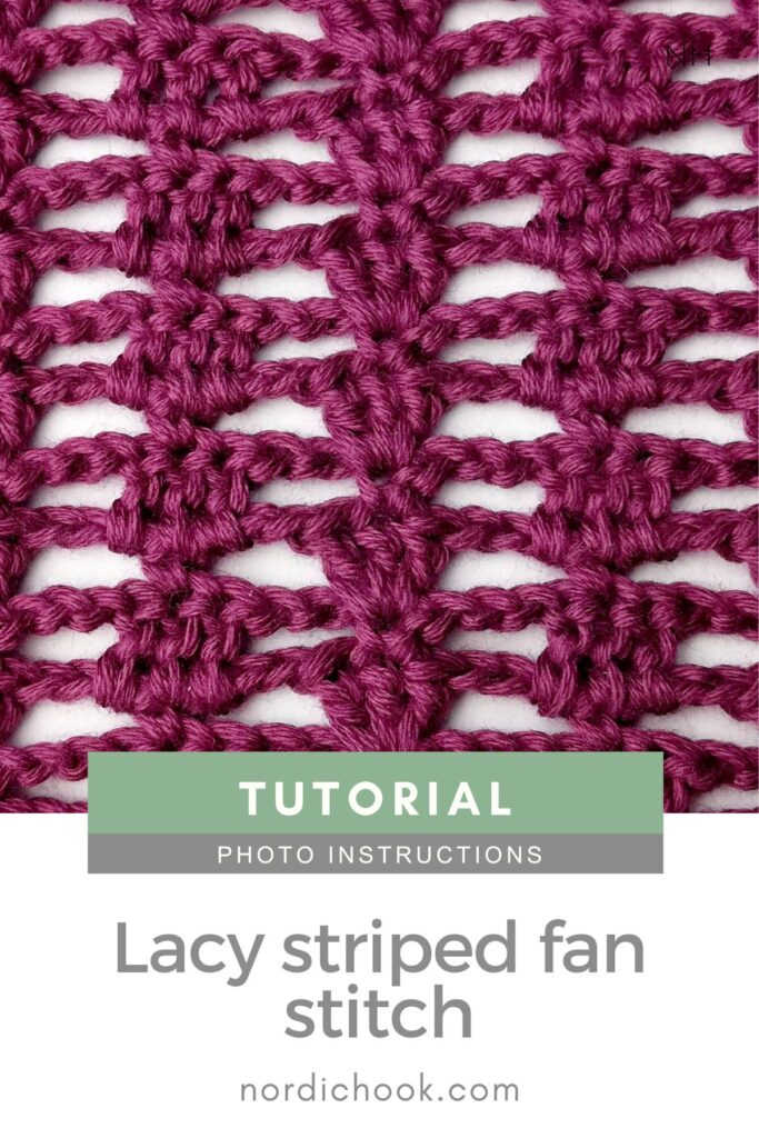 Crochet stitch tutorial: Lacy striped fan stitch
