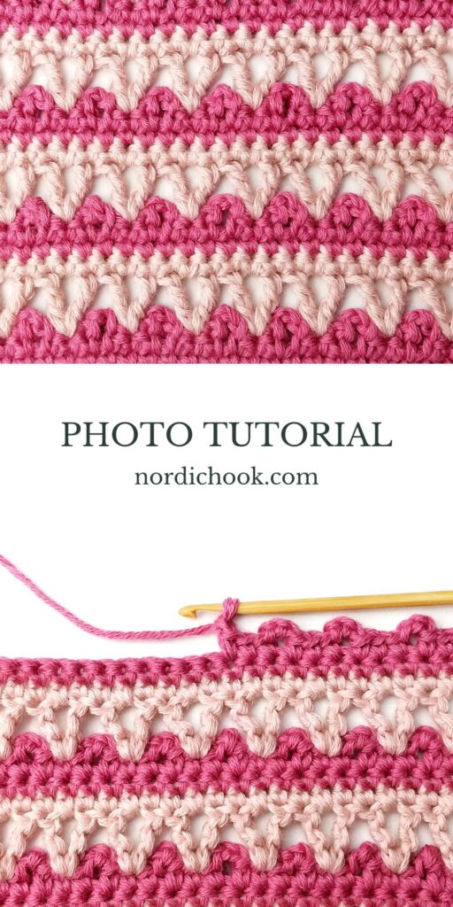 Crochet stitch tutorial: Picot and large V stitch
