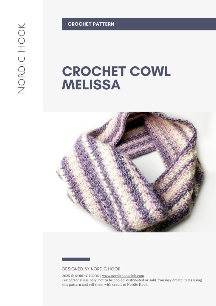 PDF crochet pattern: Crochet cowl Melissa