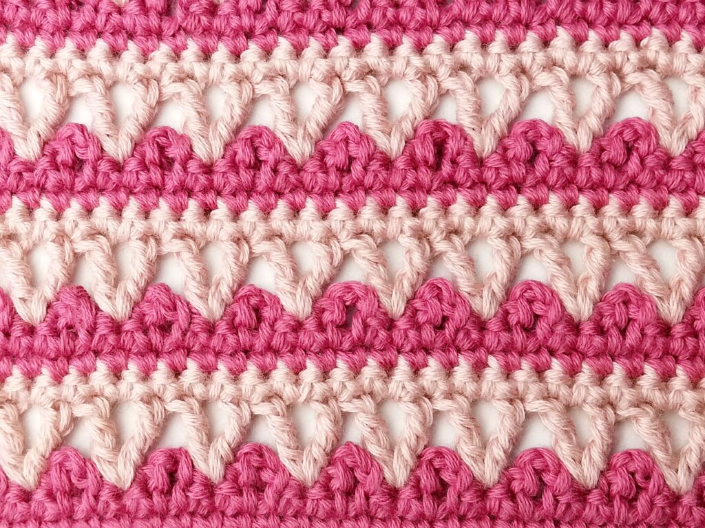Crochet stitch tutorial: Picot and large V stitch
