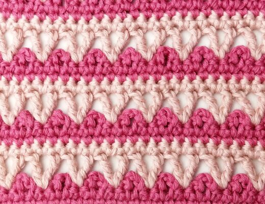 Crochet stitch tutorial: Picot and large V stitch