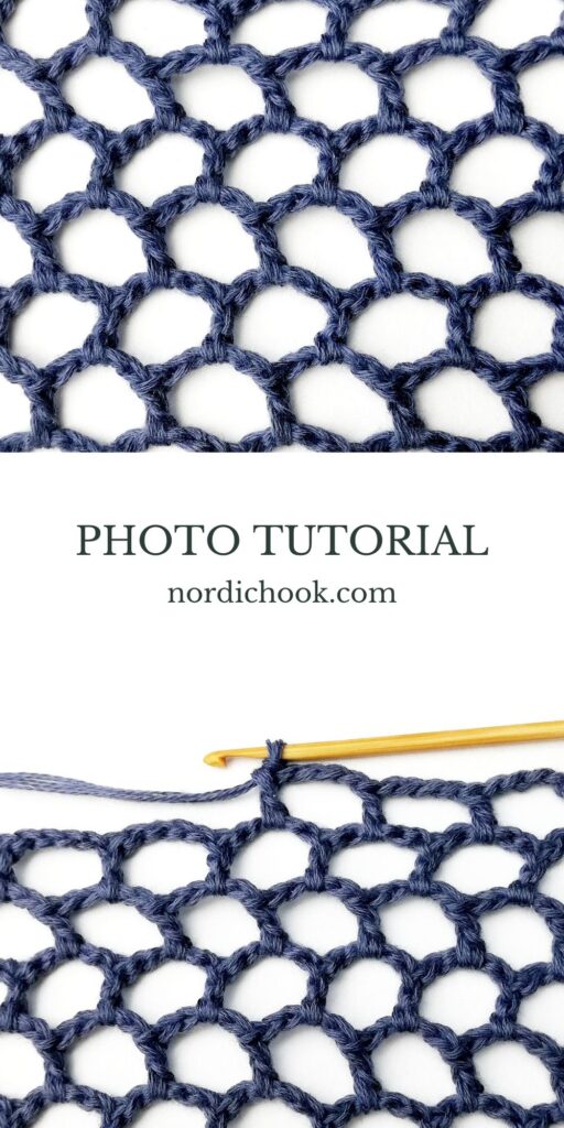 Crochet stitch tutorial: Double crochet net stitch