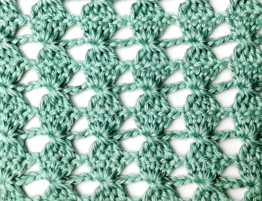 Crochet stitch tutorial: Lacy stacked leaf stitch