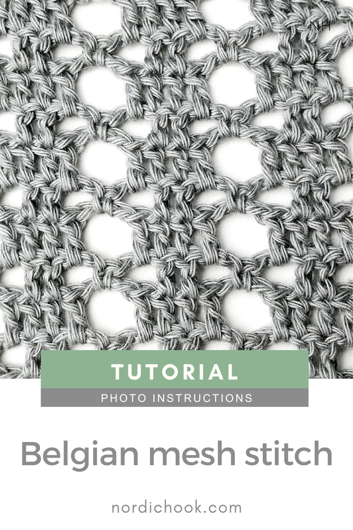 Belgian mesh stitch - Nordic Hook - Free crochet stitch tutorial