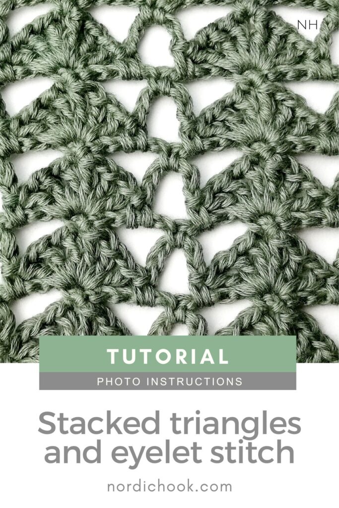 Crochet stitch tutorial: Stacked triangles and eyelet stitch