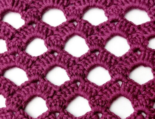 Crochet stitch tutorial: Large lacy zigzag stitch