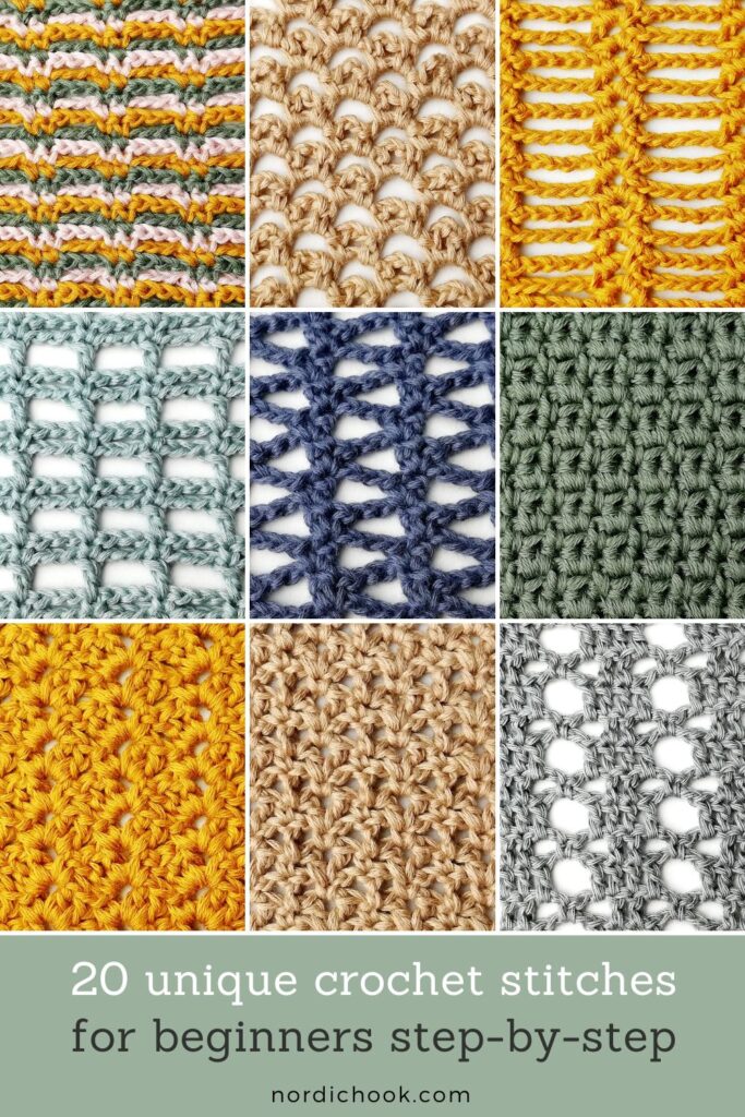 20 unique crochet stitches for beginners step-by-step