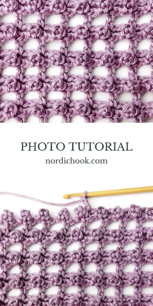 Crochet stitch tutorial: Striped picot mesh stitch