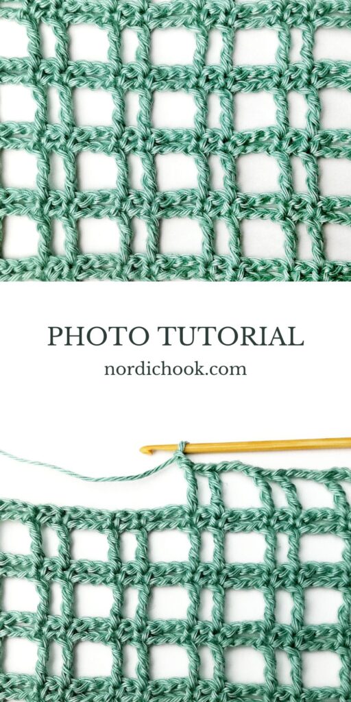 Crochet stitch tutorial: Striped treble crochet mesh stitch