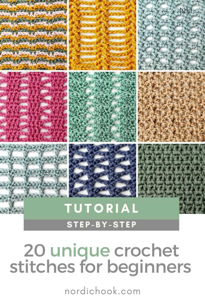 20 unique crochet stitches for beginners step-by-step