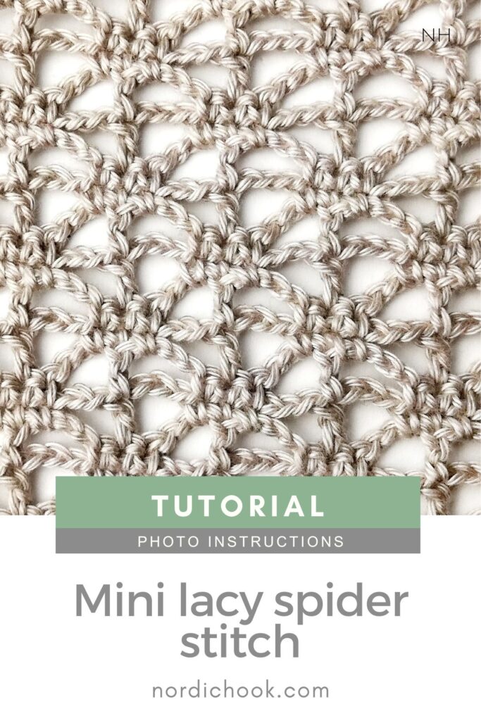 Crochet stitch tutorial: Mini lacy spider stitch