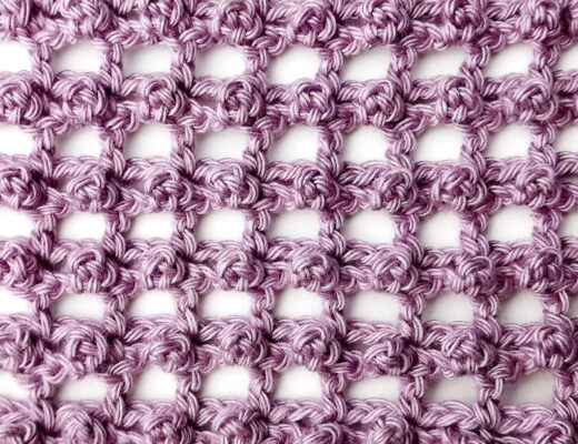 Striped picot mesh stitch