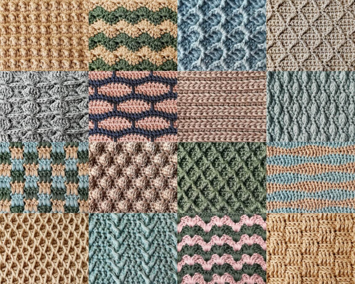 30 beautiful solid crochet stitches step by step