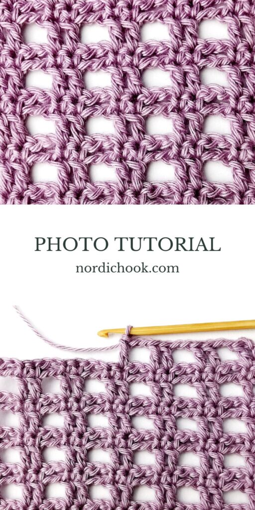 Crochet stitch tutorial: Double mesh stitch
