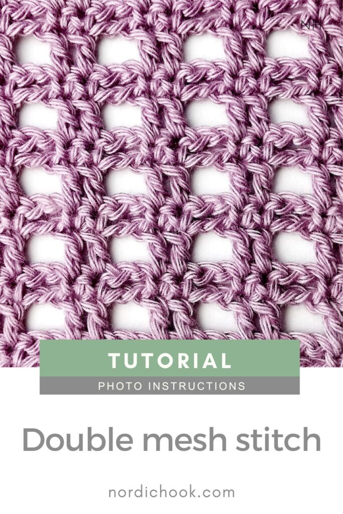 Crochet stitch tutorial: Double mesh stitch