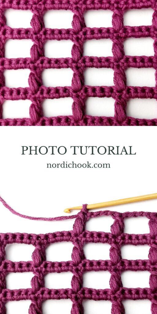 Crochet stitch tutorial: Stacked puff grid stitch