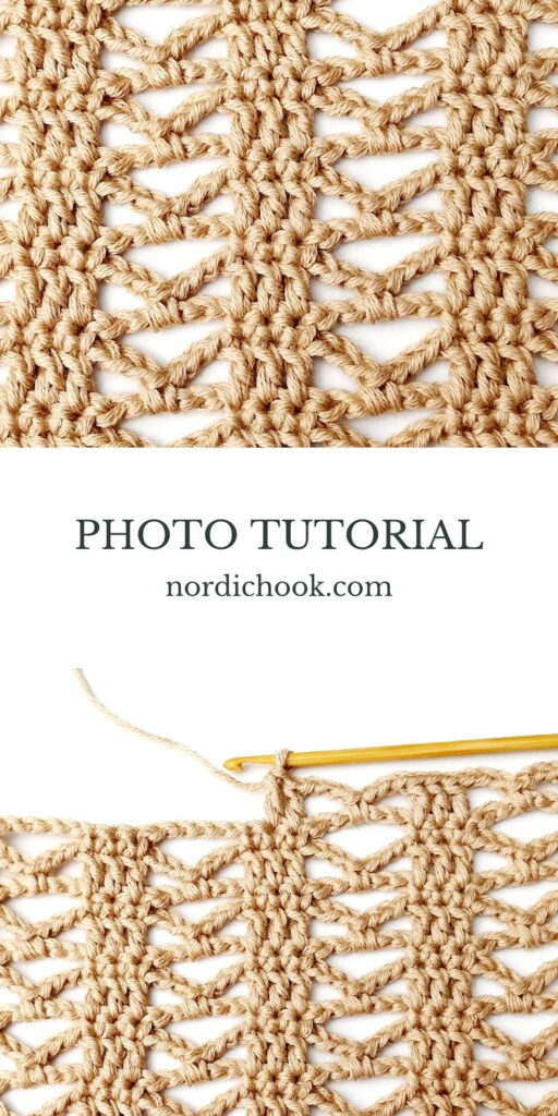 Crochet stitch tutorial: Lacy stacked bows stitch