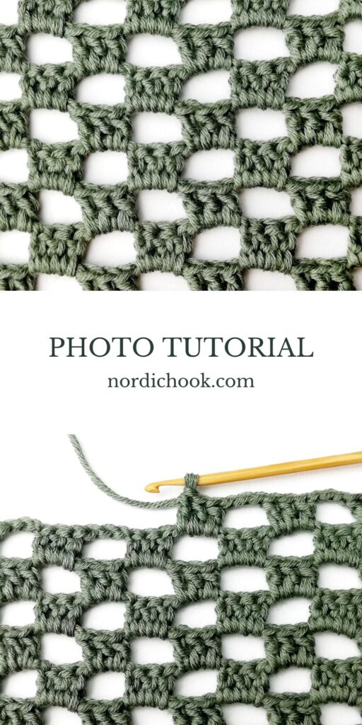 Crochet stitch tutorial: Checkered net stitch