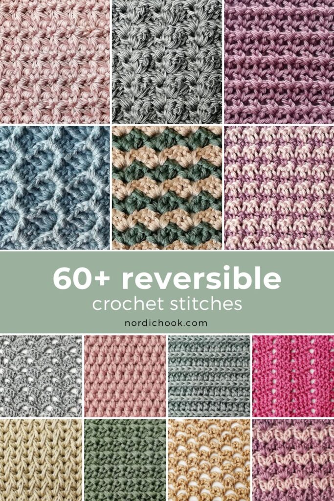 60+ reversible crochet stitches step-by-step with photos