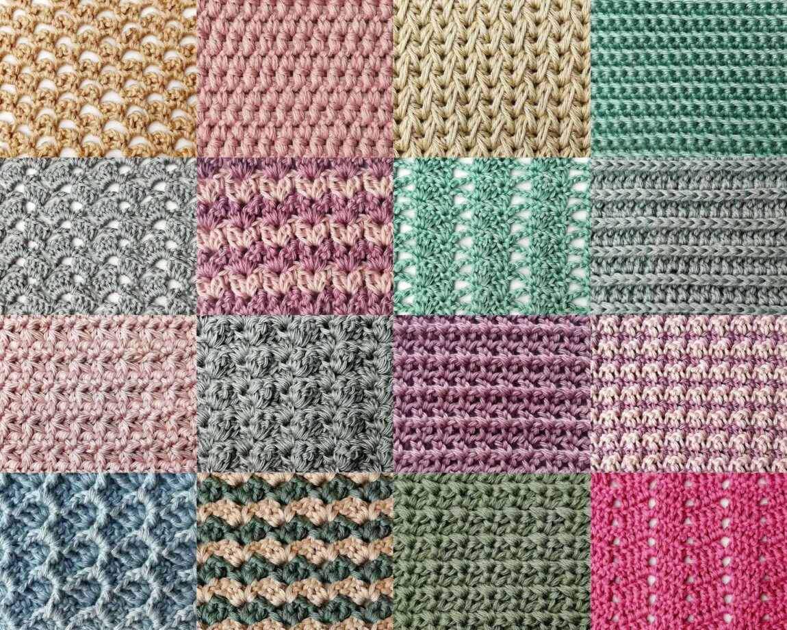 60+ reversible crochet stitches with step-by-step photo tutorials