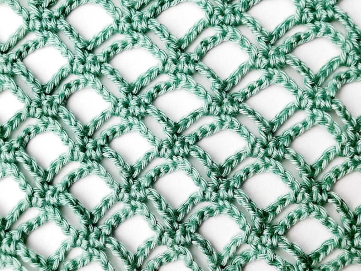 Crochet stitch step-by-step tutorial: Double trellis stitch