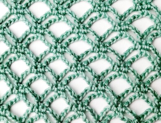 Crochet stitch step-by-step tutorial: Double trellis stitch