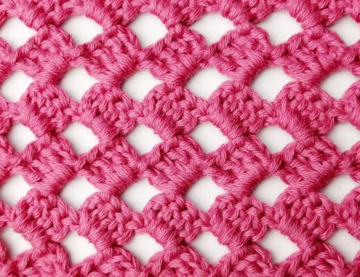 Crochet stitch tutorial: Lacy checkered diamond stitch