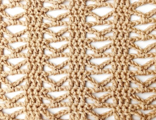 Crochet stitch tutorial: Lacy stacked bows stitch