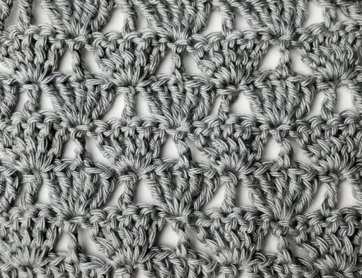 Crochet stitch tutorial: Large uneven fan stitch