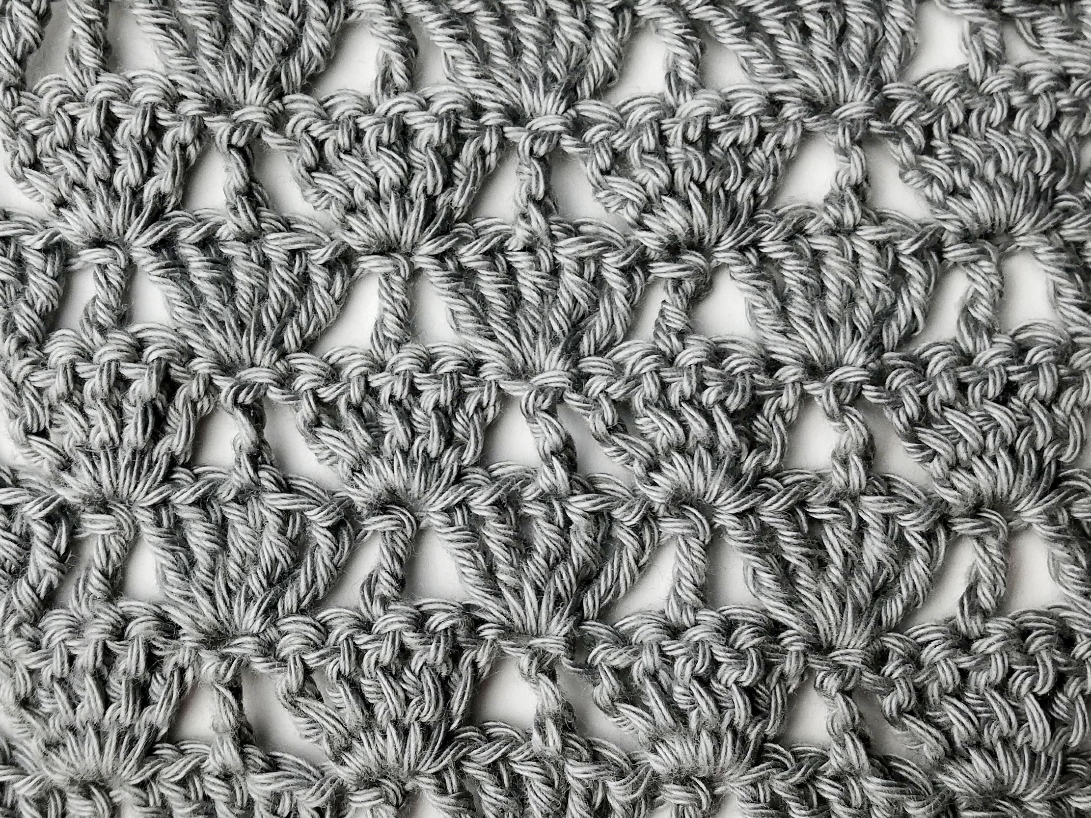 Crochet stitch tutorial: Large uneven fan stitch