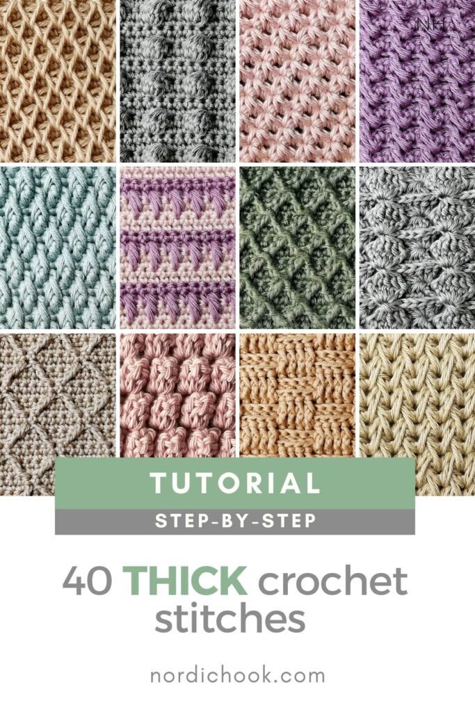 40 thick crochet stitches step-by-step