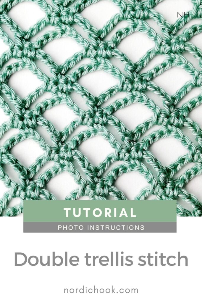 Step-by-step crochet stitch tutorial: Double trellis stitch