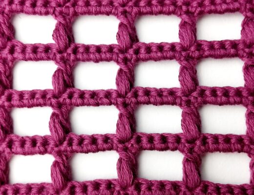 Crochet stitch tutorial: Stacked puff grid stitch