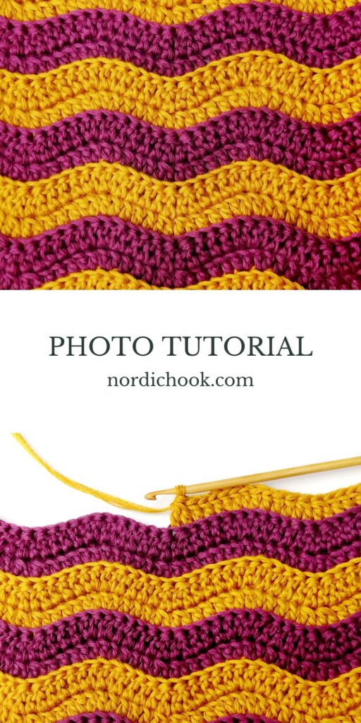 Crochet stitch step-by-step photo tutorial: Ridged ripple stitch