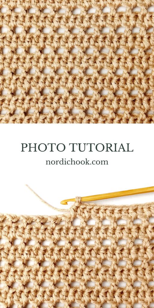 Crochet stitch photo tutorial: Striped half double crochet mesh stitch