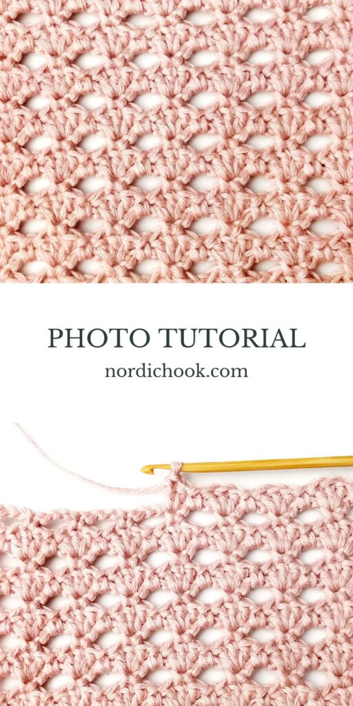 Crochet stitch step-by-step photo tutorial: Shell eyelet stitch 