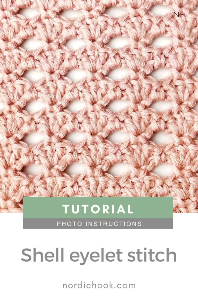 Crochet stitch step-by-step photo tutorial: Shell eyelet stitch 