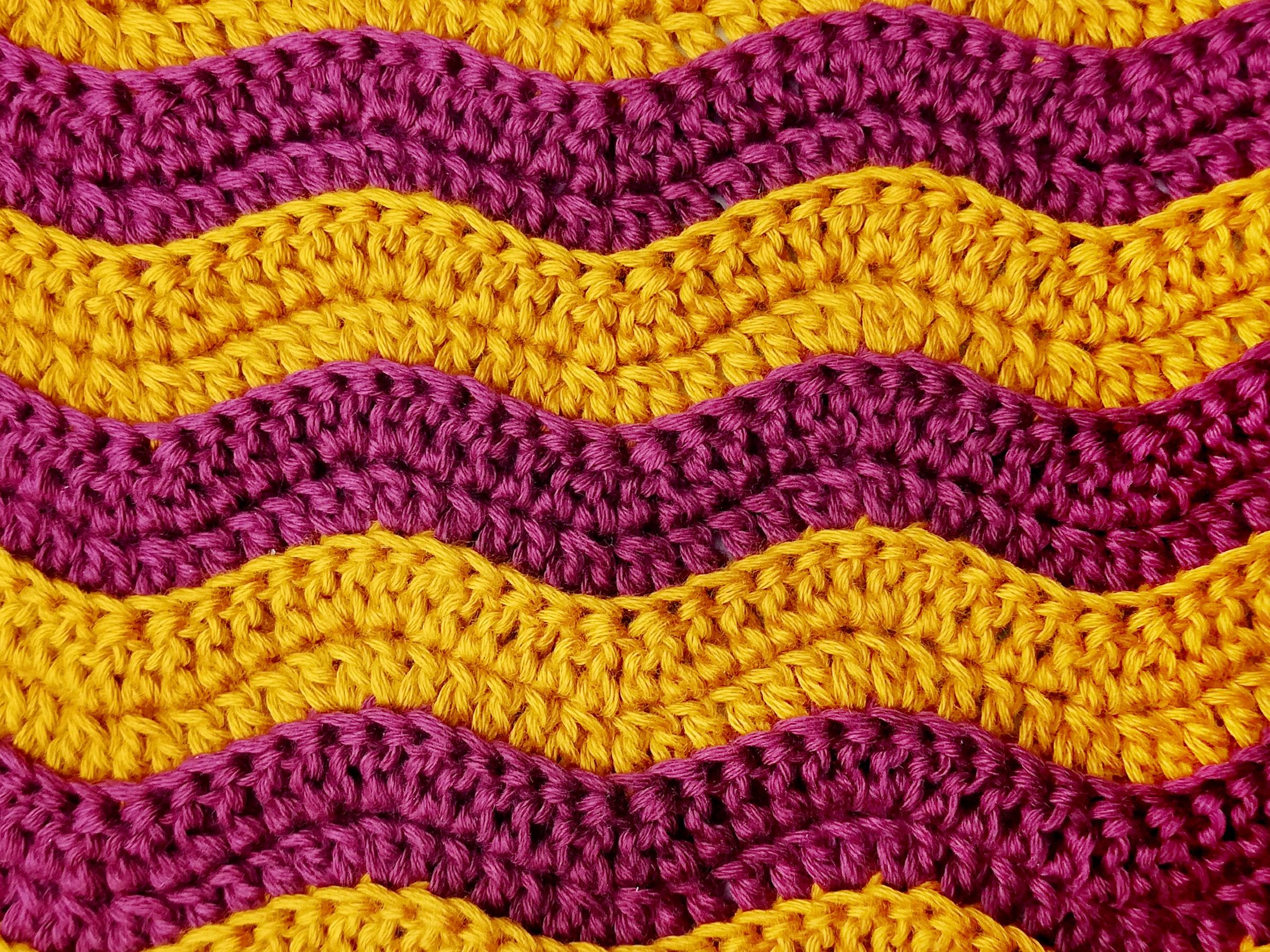 Crochet stitch step-by-step photo tutorial: Ridged ripple stitch
