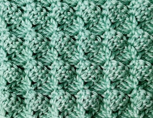 Crochet stitch photo tutorial: Mixed diagonal shell stitch
