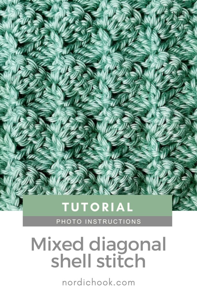 Crochet stitch photo tutorial: Mixed diagonal shell stitch