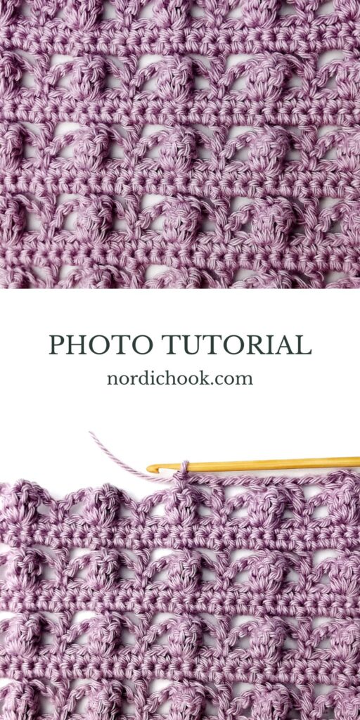 Crochet step-by-step photo tutorial: Lacy striped popcorn stitch