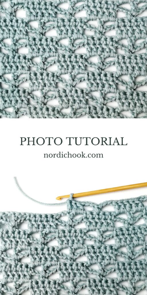 Crochet stitch step-by-step photo tutorial: Lacy checkered block stitch