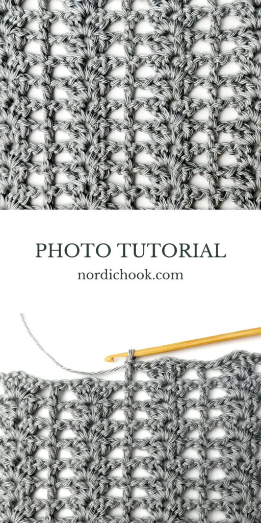 Crochet stitch step-by-step photo tutorial: Braid and mesh stitch
