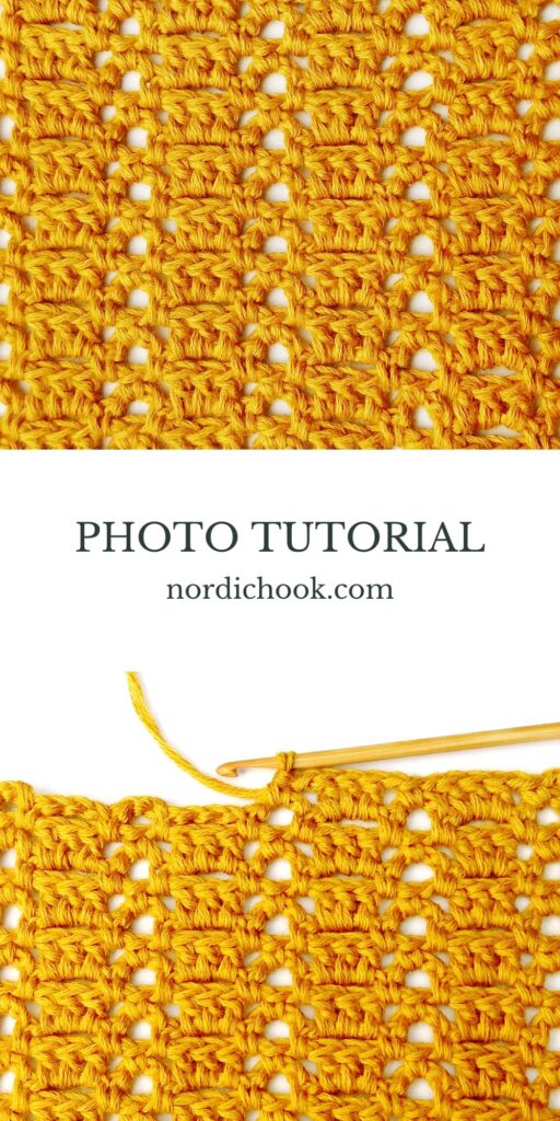 Crochet stitch step-by-step photo tutorial: Chained block stitch