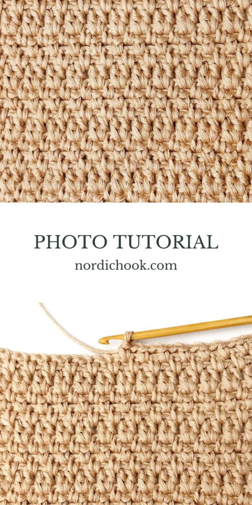 Crochet stitch step-by-step photo tutorial: Striped moss stitch