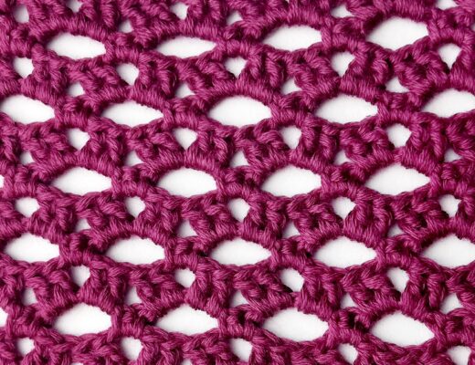 Crochet stitch step-by-step photo tutorial: Eyelet and mixed block stitch