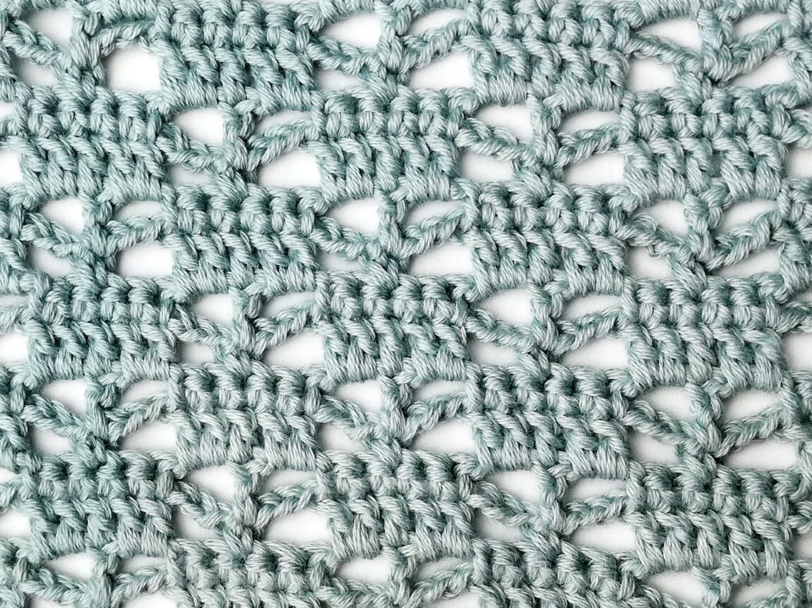 Crochet stitch step-by-step photo tutorial: Lacy checkered block stitch